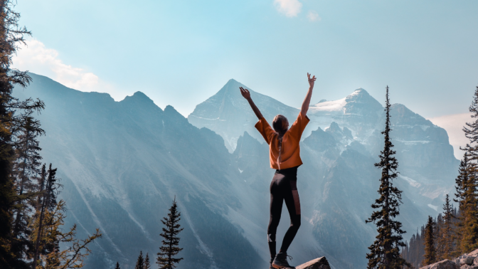 woman on mountain