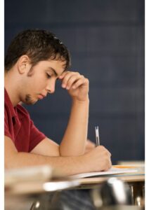 student concentrating